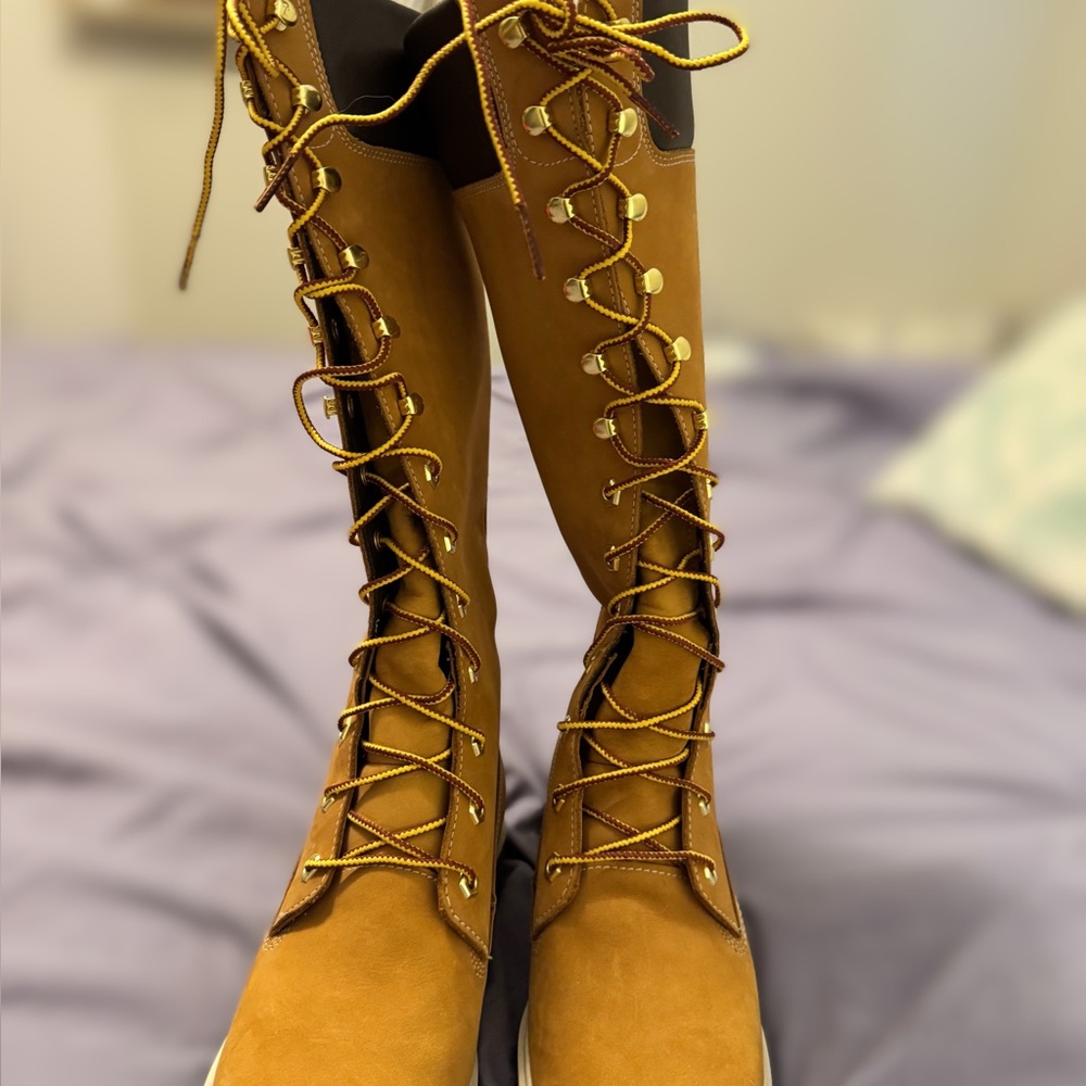 Women's Tall Knee High Timberland Waterproof Leather Waterproof Boots - Picture 2 of 4